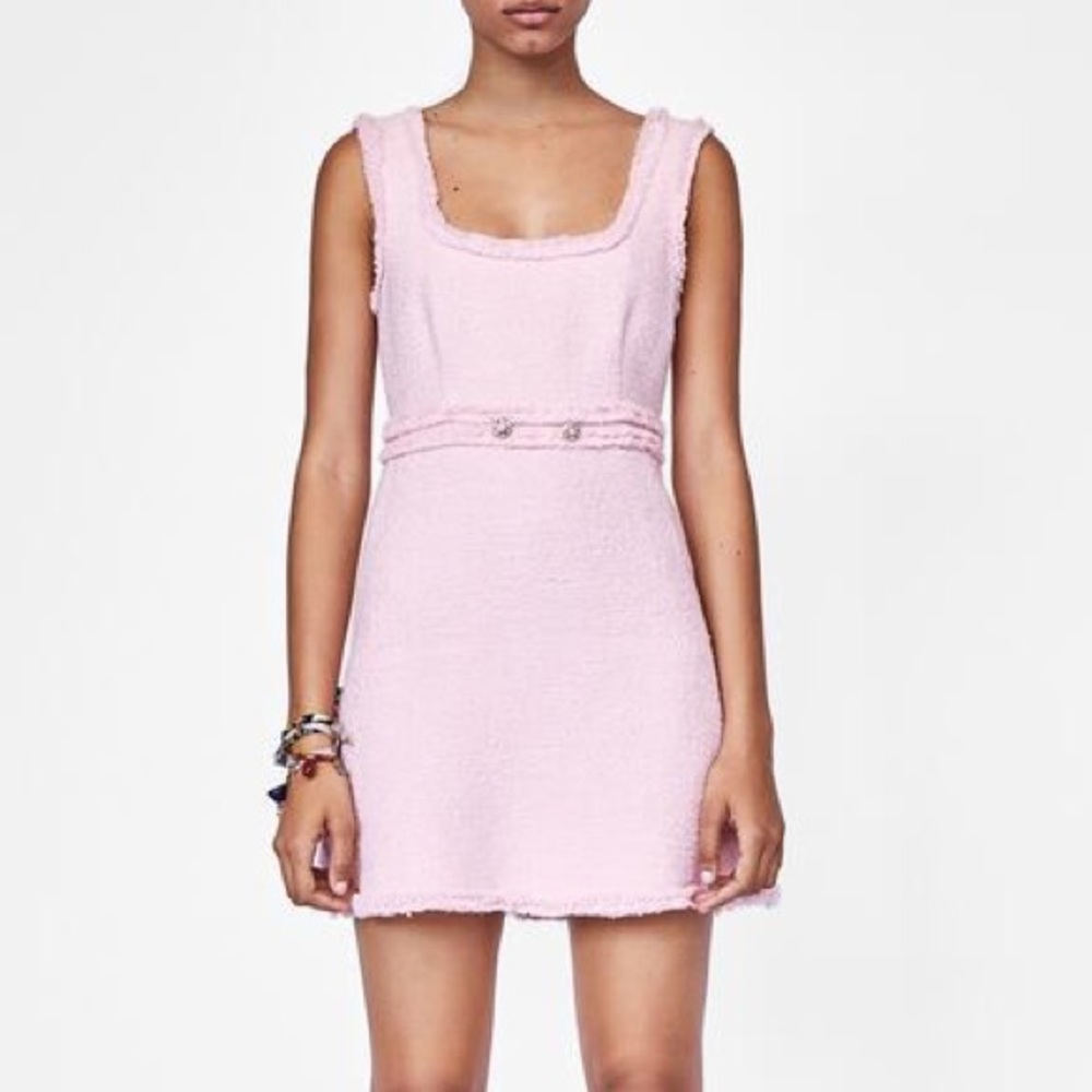 Zara pink tweed dress